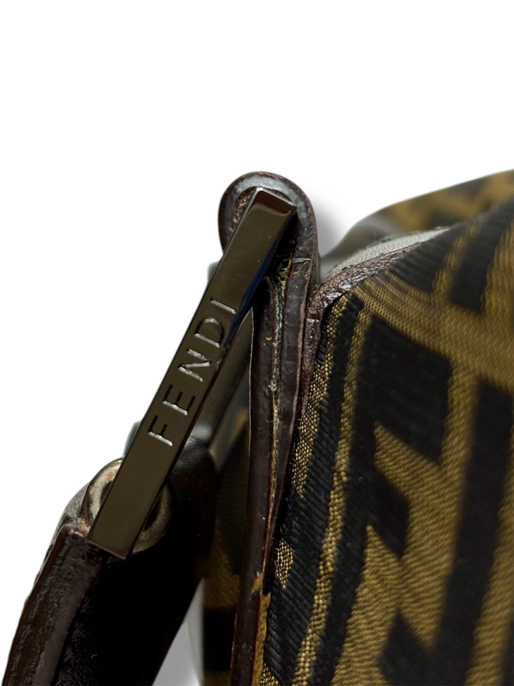Vintage Fendi Zucca Canvas and Leather Travel Bag - Excellent Condition