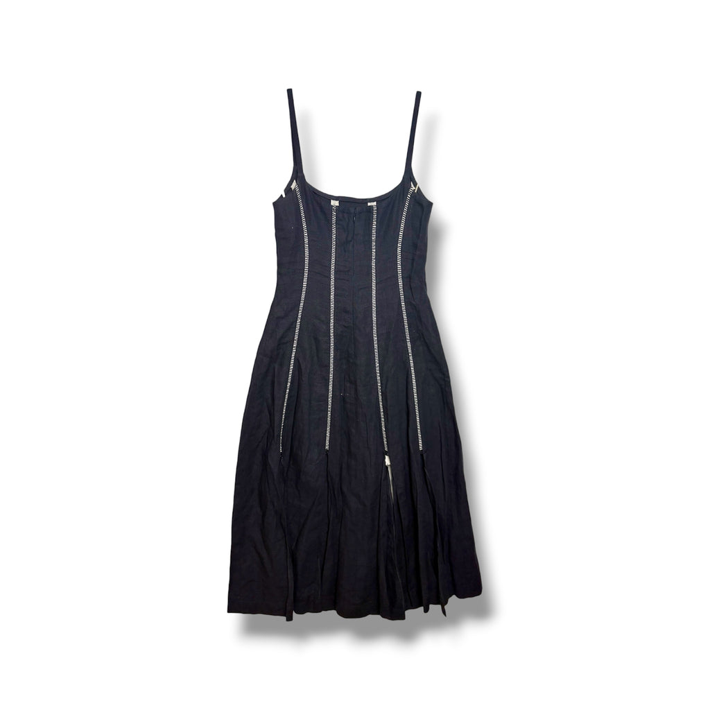 Alexa Chung Linen Midi Dress - Size 10 - Excellent Condition