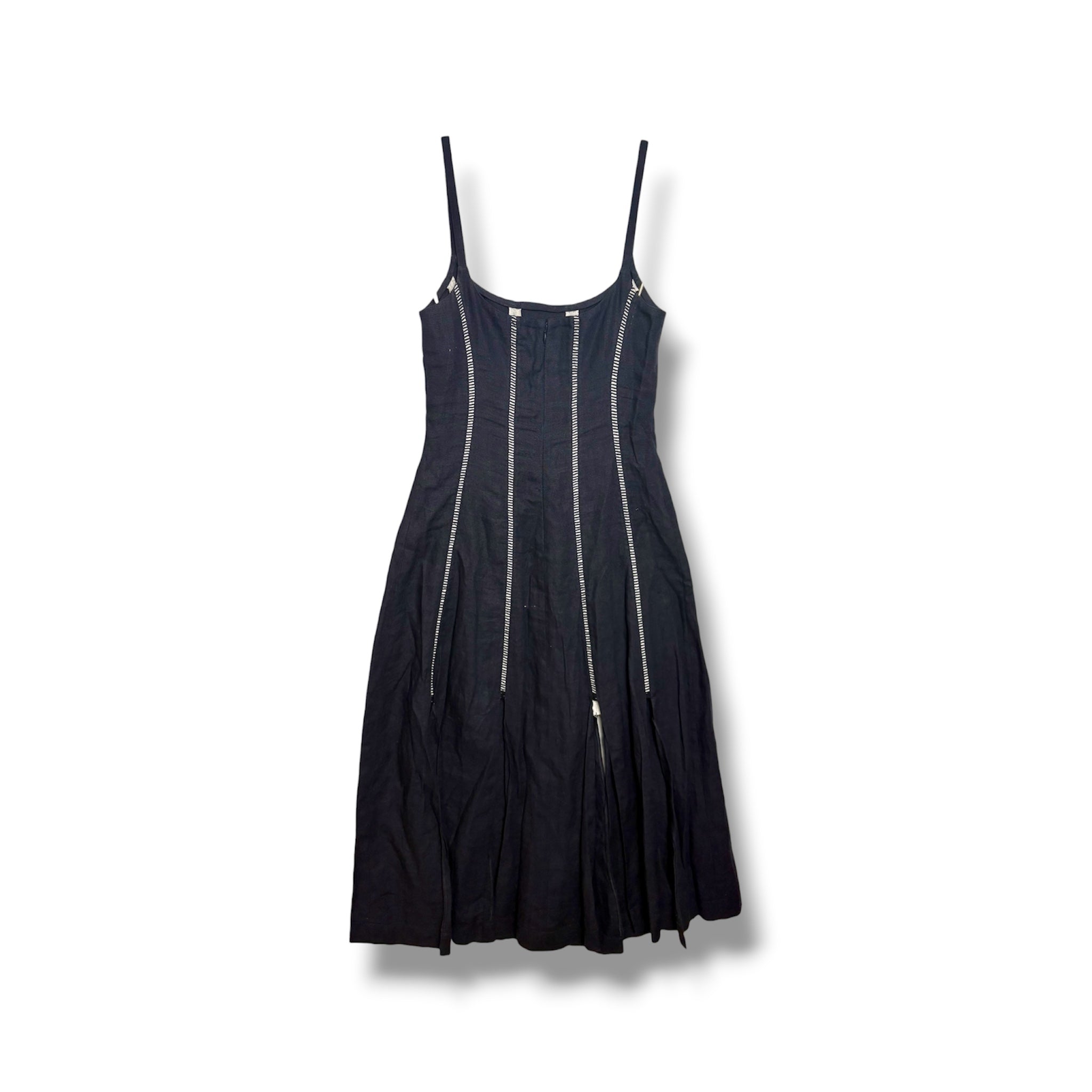Alexa Chung Linen Midi Dress - Size 10 - Excellent Condition