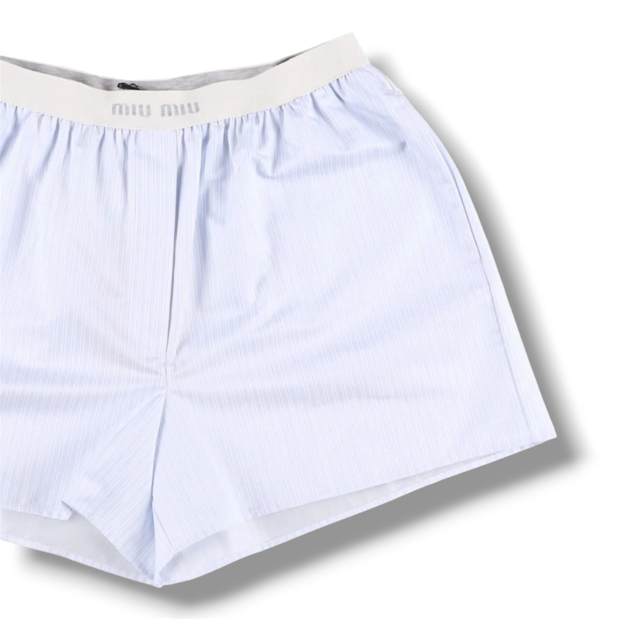 Miu Miu Stripe Boxer Style Shorts - Size M - Brand New With Tags