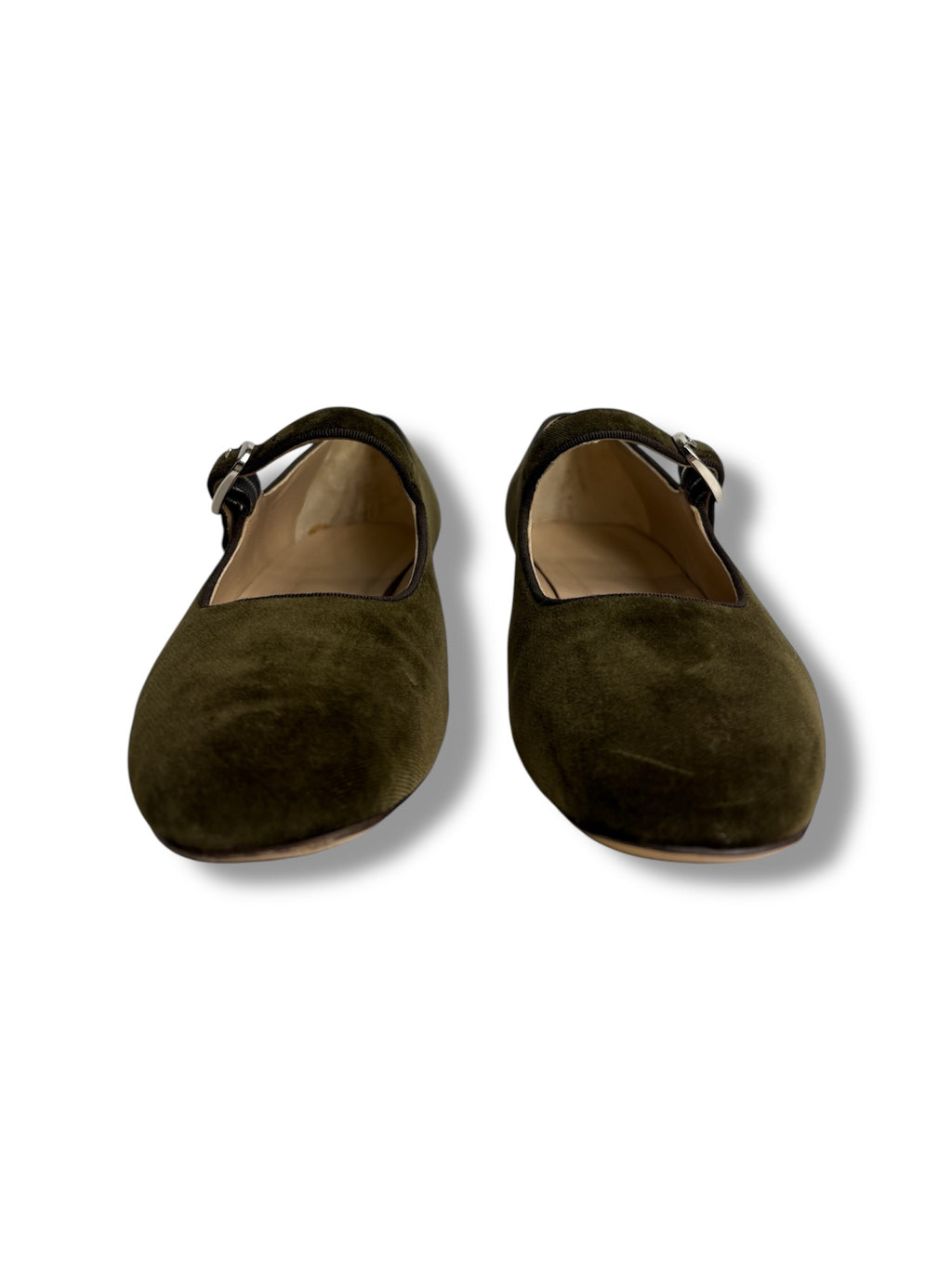 Le Monde Béryl Velvet Mary Jane Flat - Size 38 - Excellent Condition