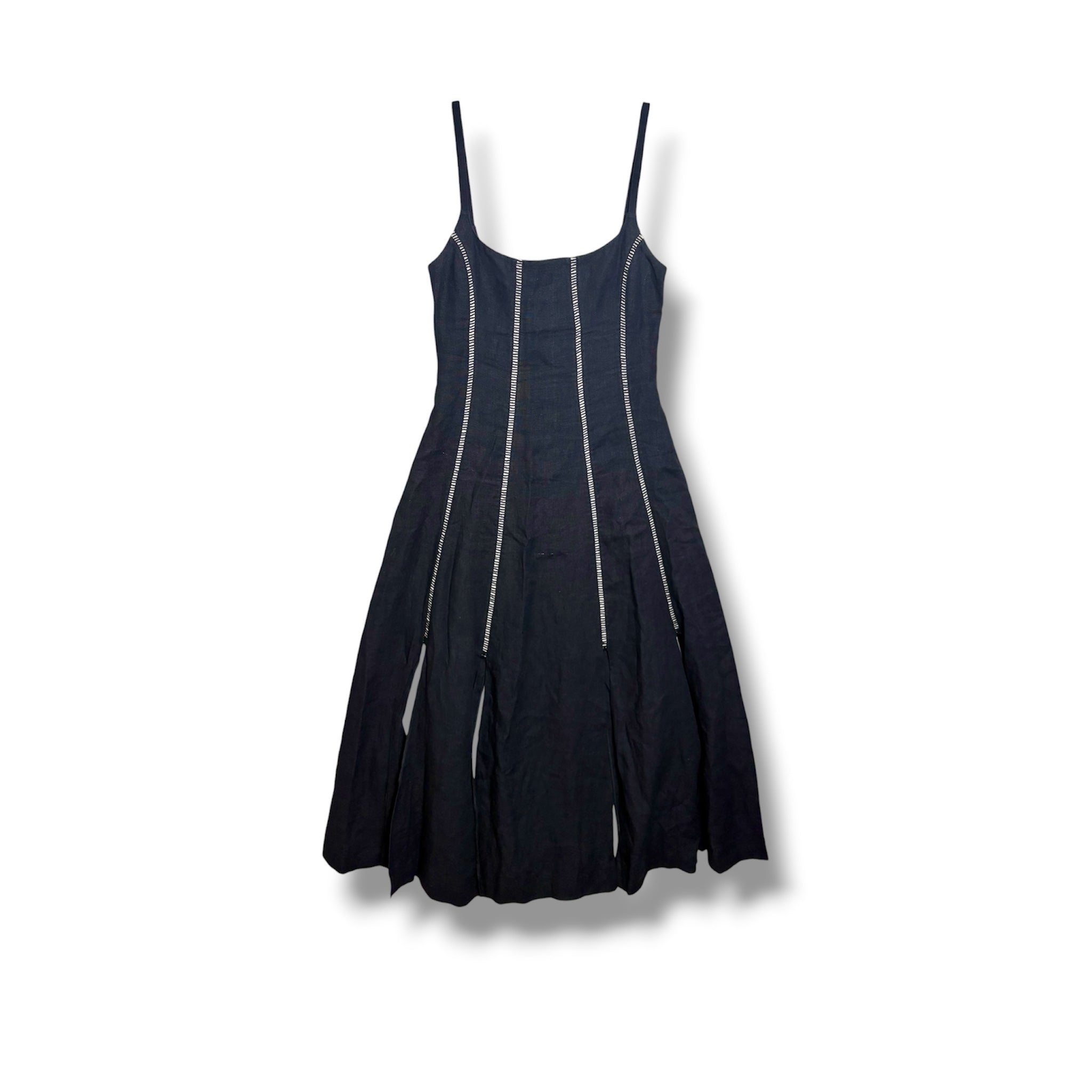 Alexa Chung Linen Midi Dress - Size 10 - Excellent Condition