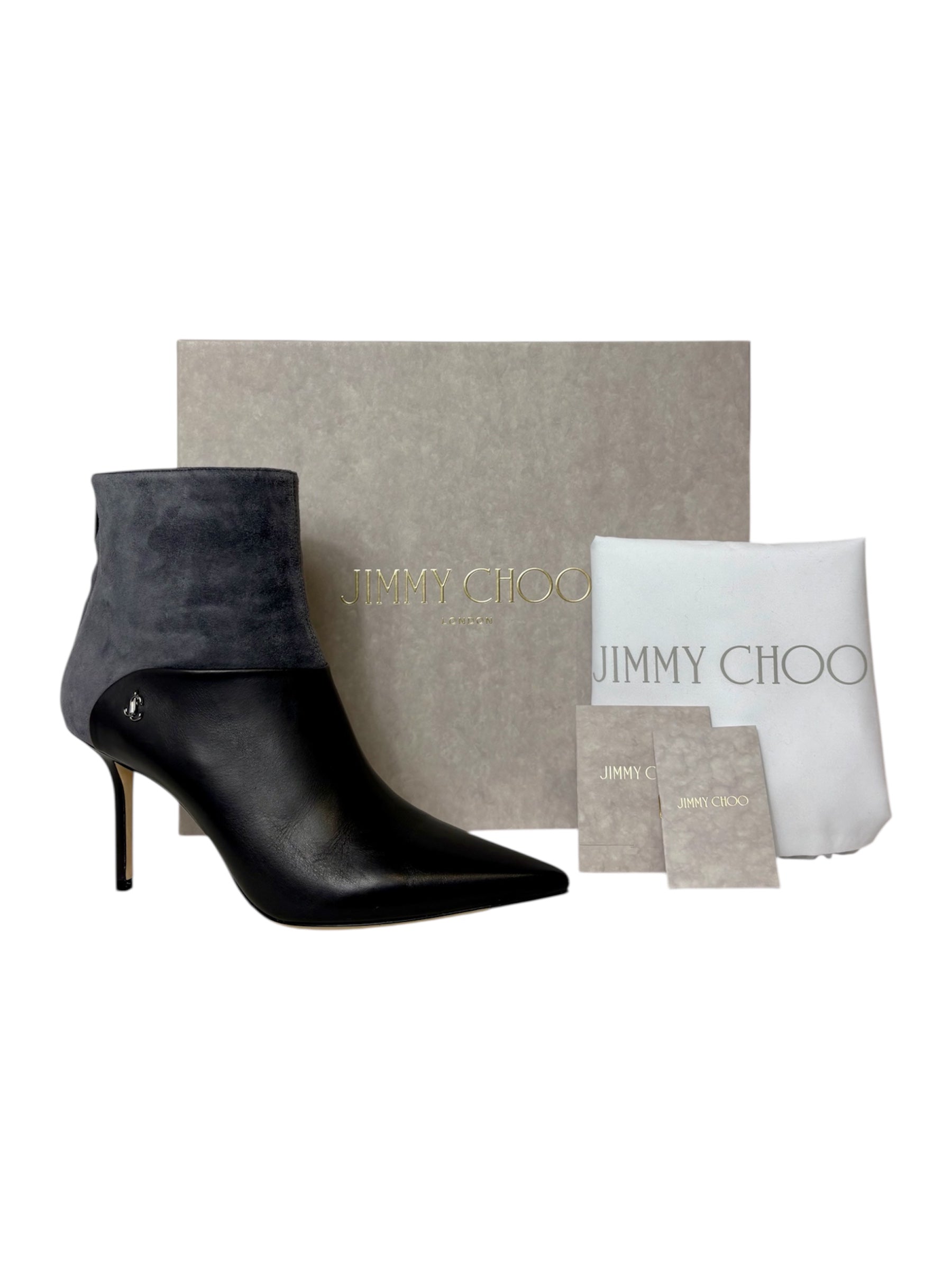 Jimmy Choo Suede and Leather Ankle Boot - Size 39