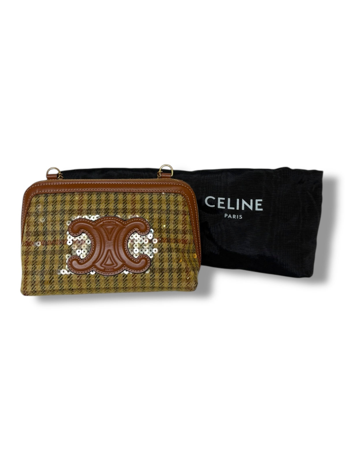 Celine Sequin Pochette Chaîne Triomphe Crossbody - Excellent Condition