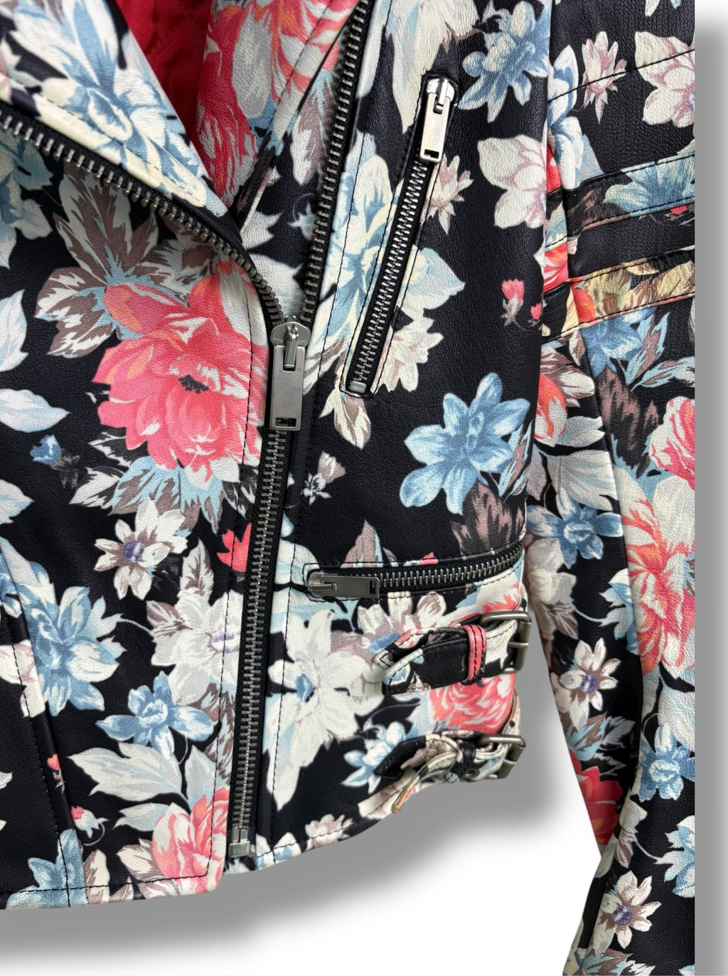 2012 Céline Floral Printed Leather Jacket