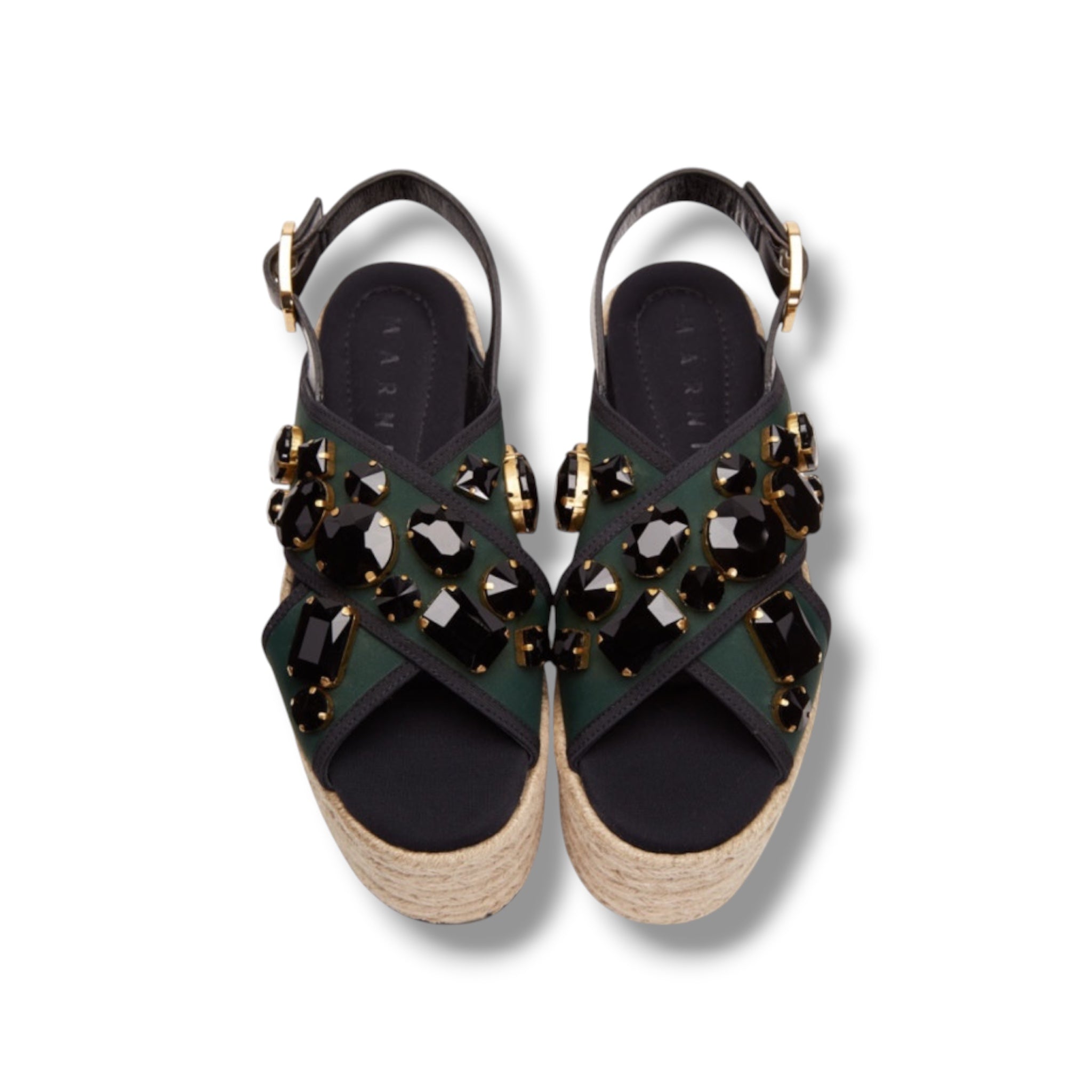 2018 Marni Embellished Espadrille Platform Sandals- Size 5 - Very Good Condition