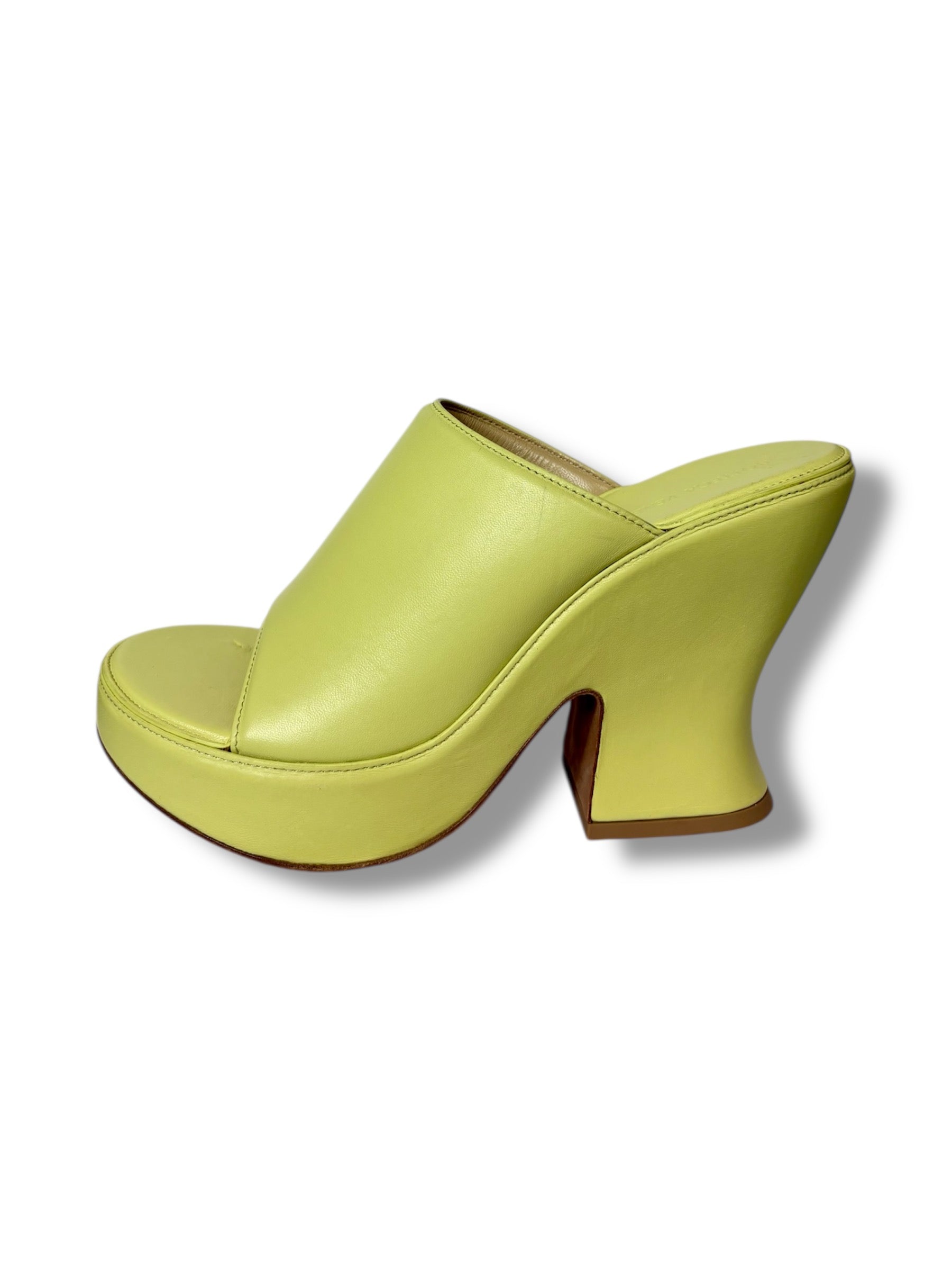 Bottega Veneta Leather Wedge Mule - Size 41 - Excellent Condition