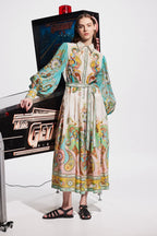 Alémais Pinball Printed Midi Dress - Size 8 - Very Good Condition