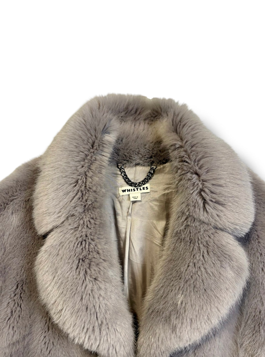 Whistles Faux Fur 'Kumiko' Coat - Size M - Excellent Condition