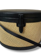 Hunting Season Raffia Oval Box Bag - Good Condition