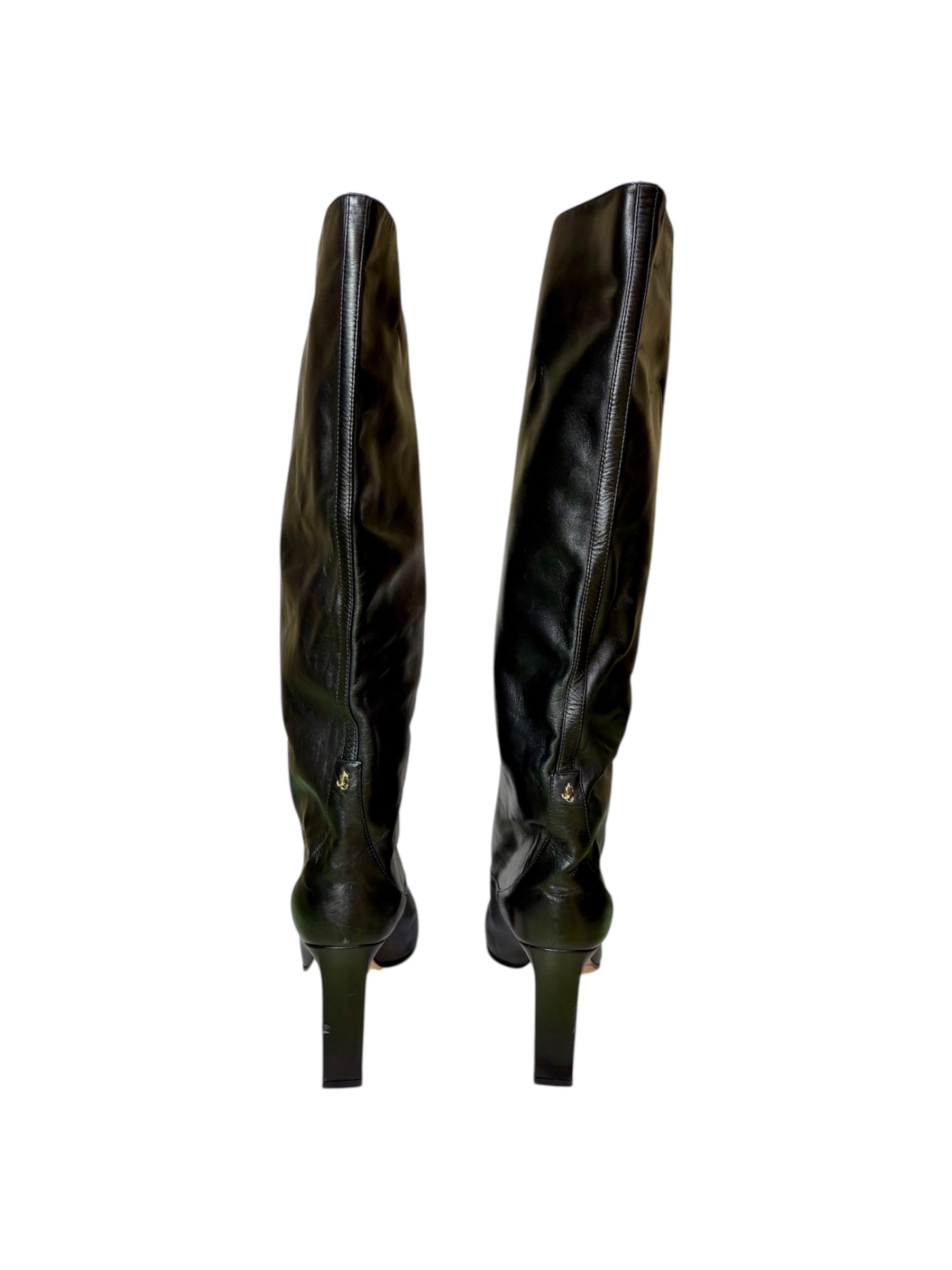 Jimmy Choo Leather Knee High Boots - Size 41 - Very Good Condition