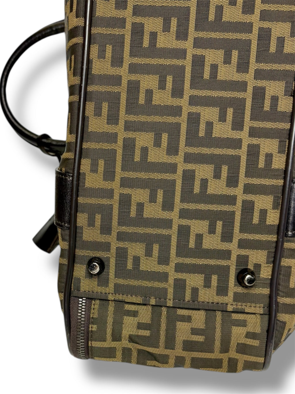 Vintage Fendi Zucca Canvas and Leather Travel Bag - Excellent Condition