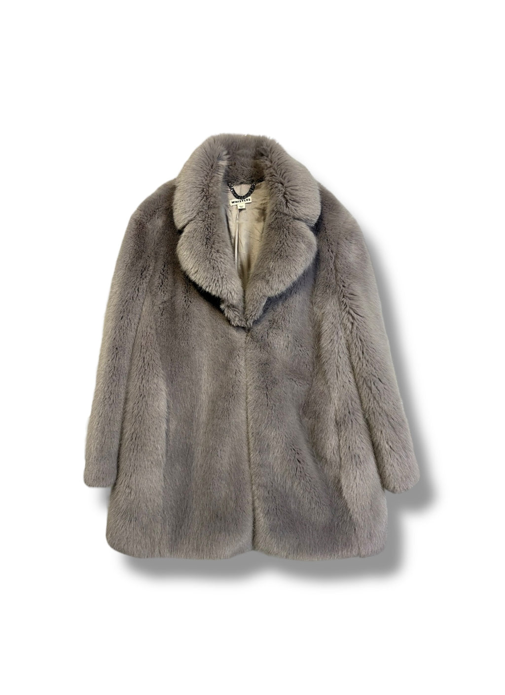 Whistles Faux Fur 'Kumiko' Coat - Size M - Excellent Condition