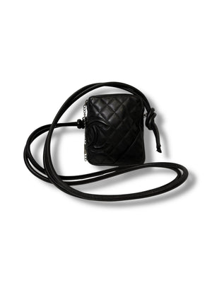 2005 Vintage Chanel Lambskin Cambon Small Crossbody Bag - Good Condition