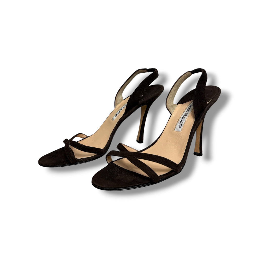 Manolo Blahnik Callasli Suede Sandal - Size 39 - Very Good Condition