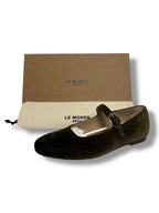 Le Monde Béryl Velvet Mary Jane Flat - Size 38 - Excellent Condition