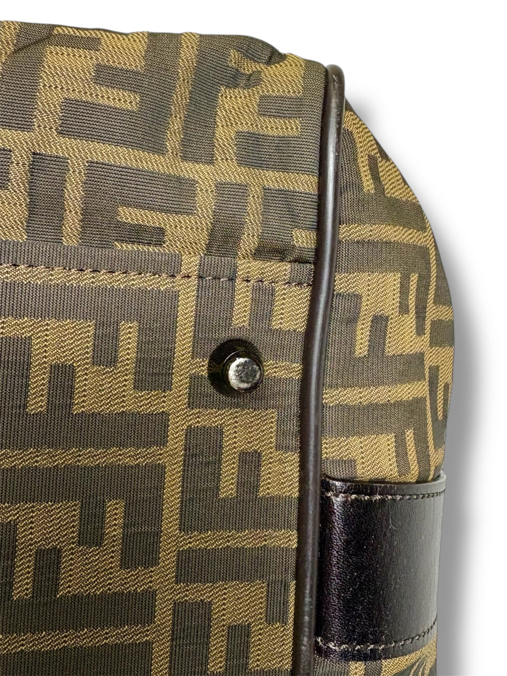 Vintage Fendi Zucca Canvas and Leather Travel Bag - Excellent Condition