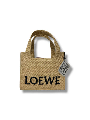 Loewe Mini Raffia Font Tote - Brand New With Tags