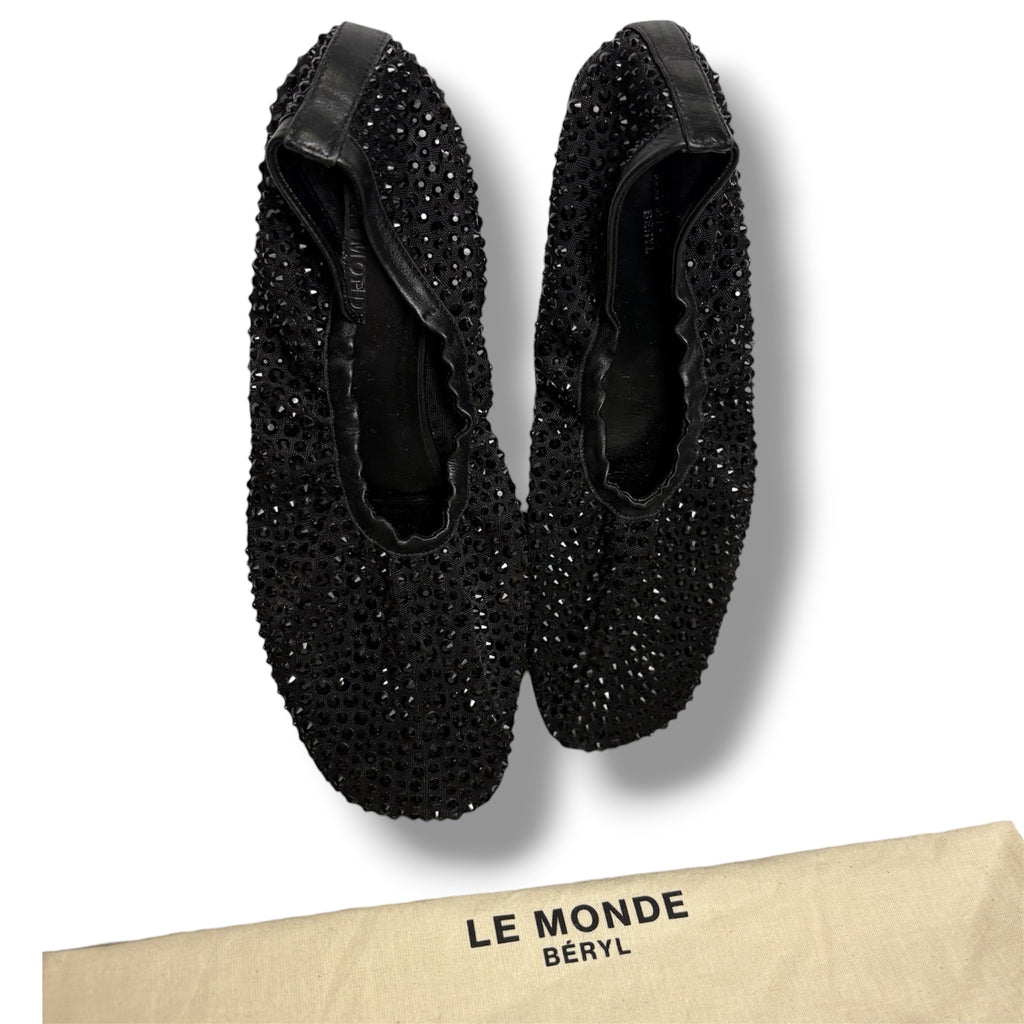 Le Monde Béryl Crystal 'Mica' Flats - Size 38 - Very Good Condition