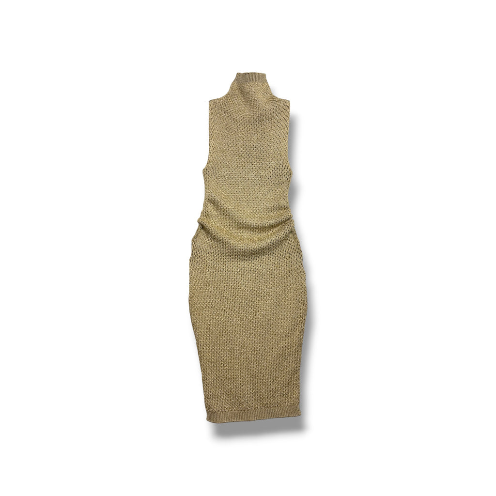 Isa Boulder Open Knit Metallic Midi Dress - Size L - Very Good Condition