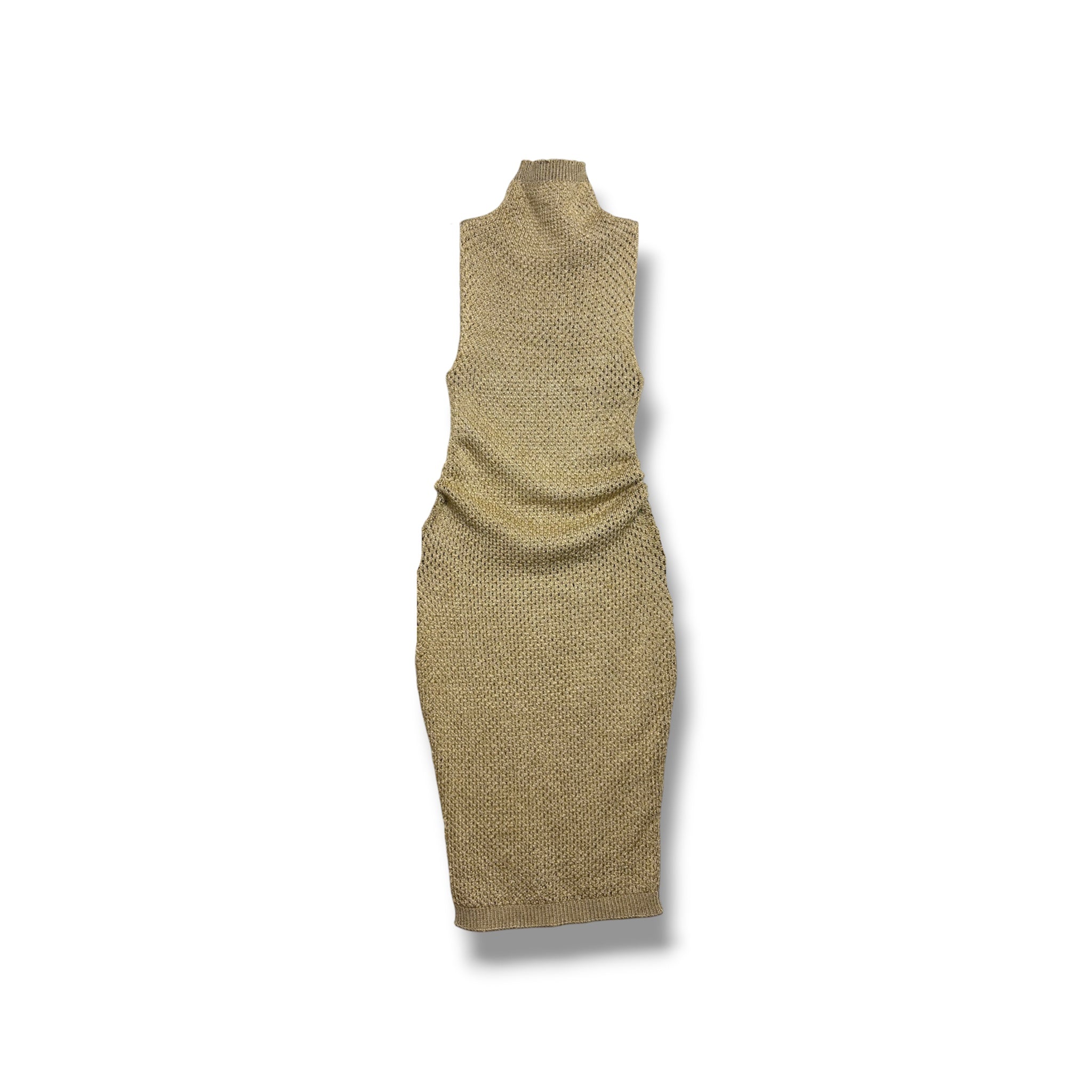 Isa Boulder Open Knit Metallic Midi Dress - Size L - Very Good Condition