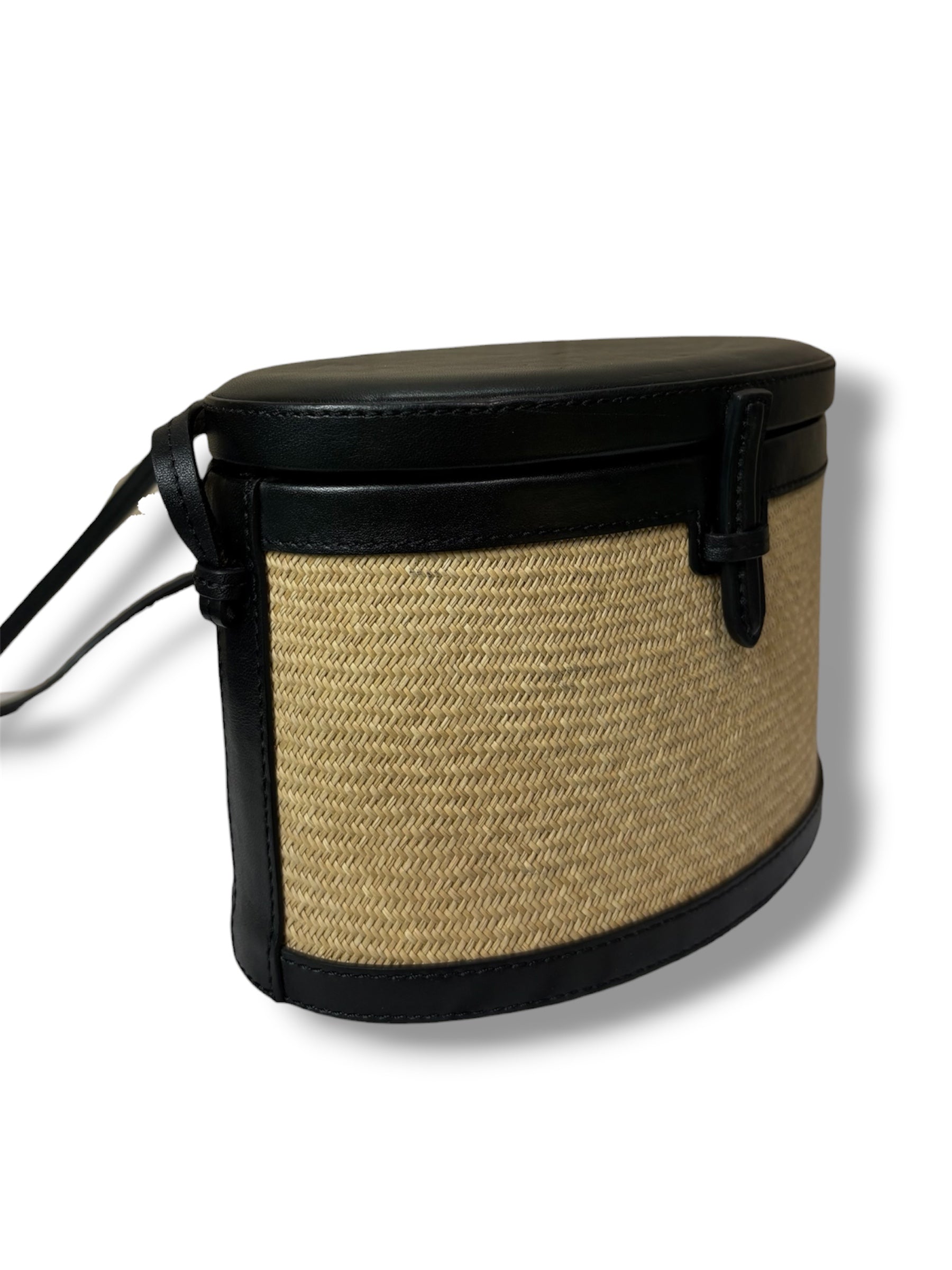 Hunting Season Raffia Oval Box Bag - Good Condition