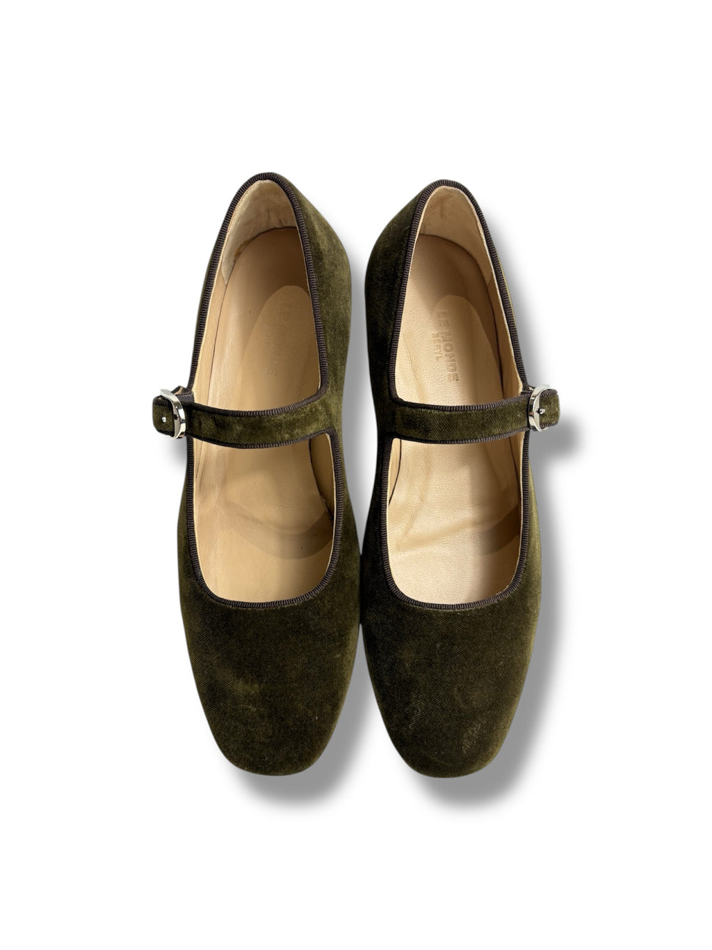 Le Monde Béryl Velvet Mary Jane Flat - Size 38 - Excellent Condition