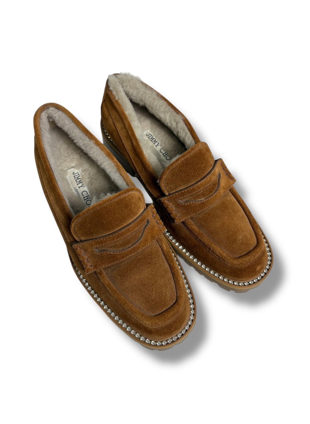 Jimmy Choo Deanna Suede Loafers with Crystals - Size 37 - Never Worn