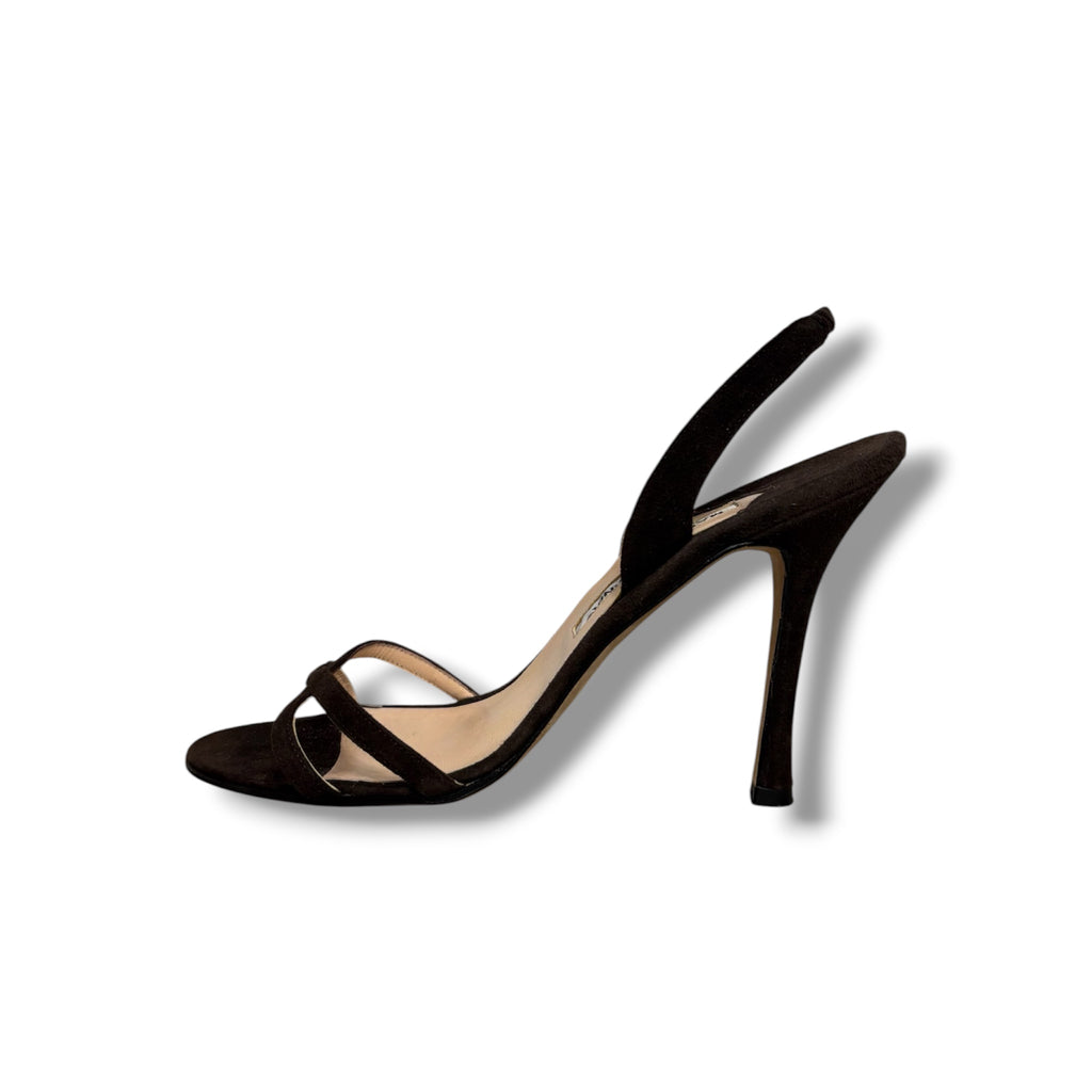 Manolo Blahnik Callasli Suede Sandal - Size 39 - Very Good Condition