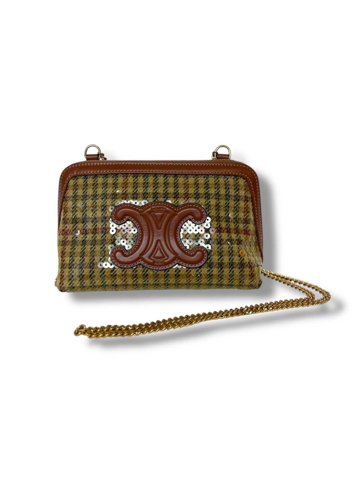 Celine Sequin Pochette Chaîne Triomphe Crossbody