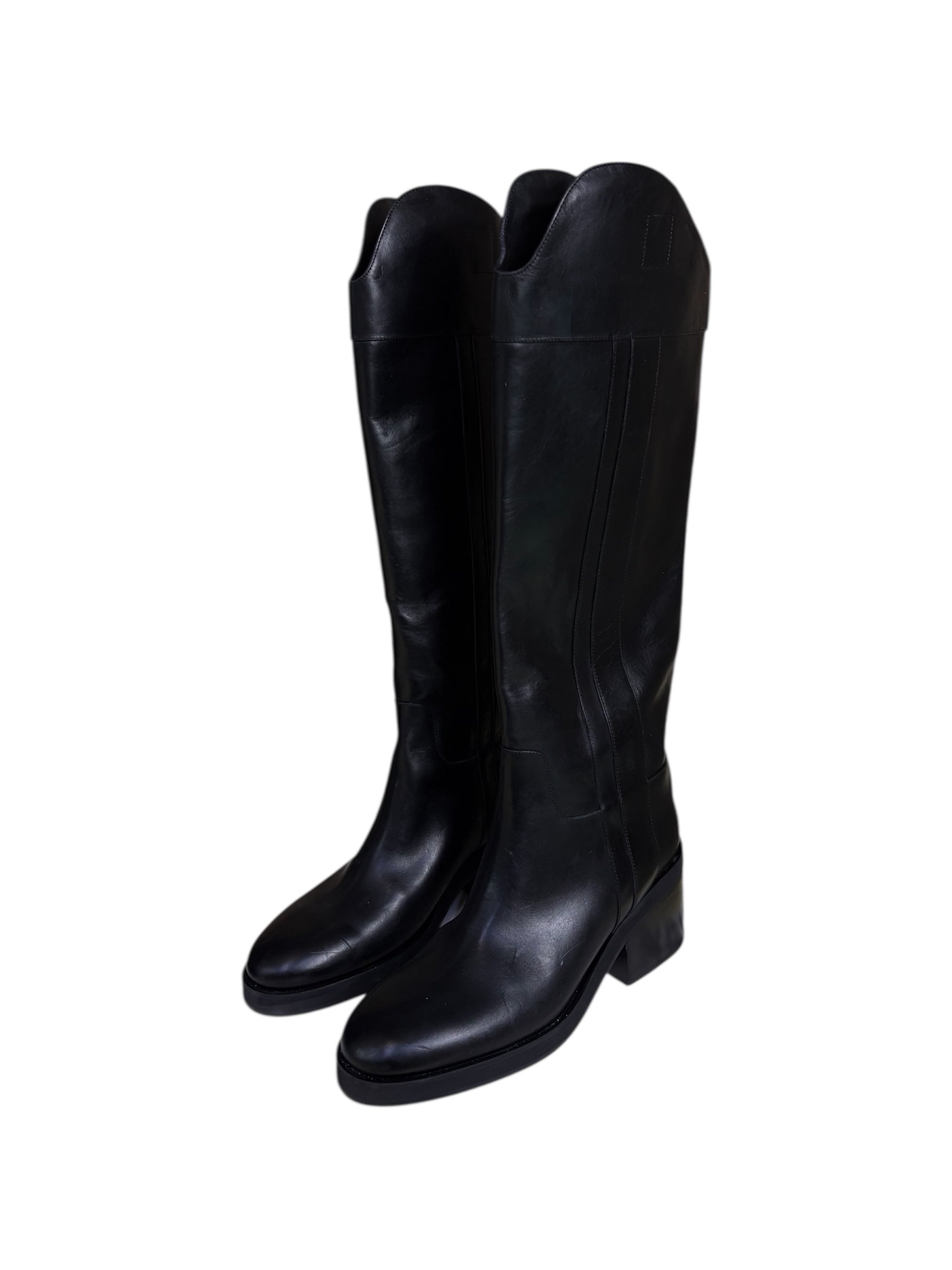 Jimmy Choo Knee High Leather Boots - Size 42