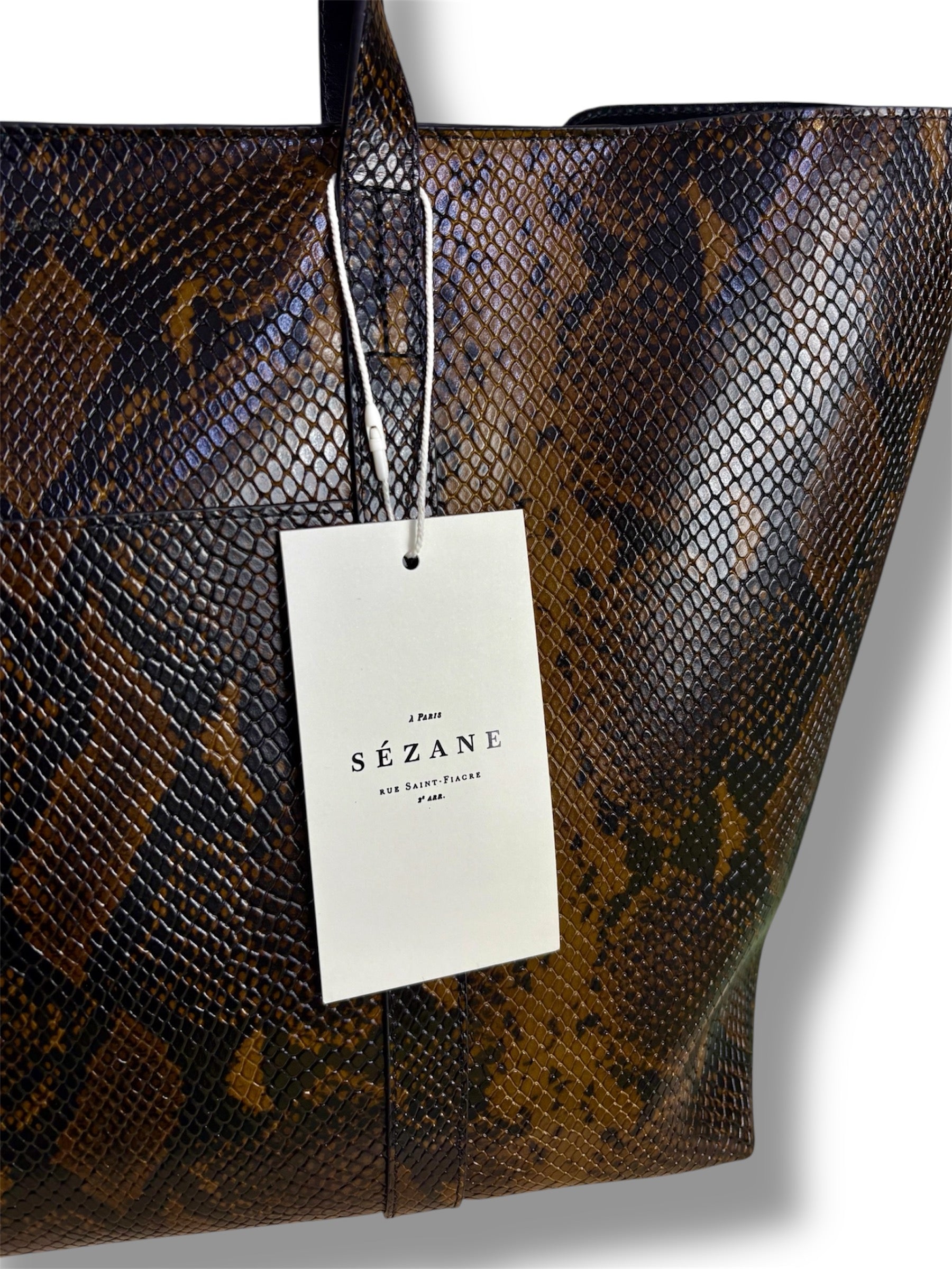 2026 Sézane 'Gabin' Faux Python Handbag - Brand New With Tags