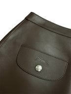 2026 Longchamp Leather Mini Skirt - Size 36 - Never Worn