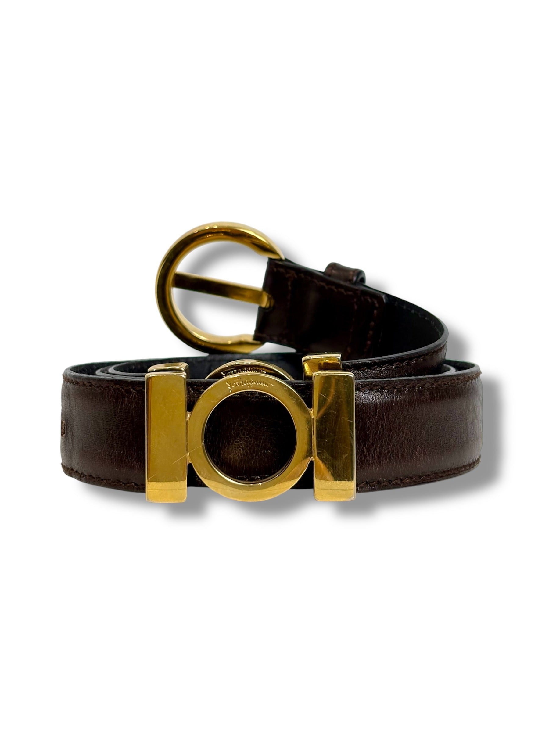 Ferragamo Leather Belt - Size 75 - Good Condition