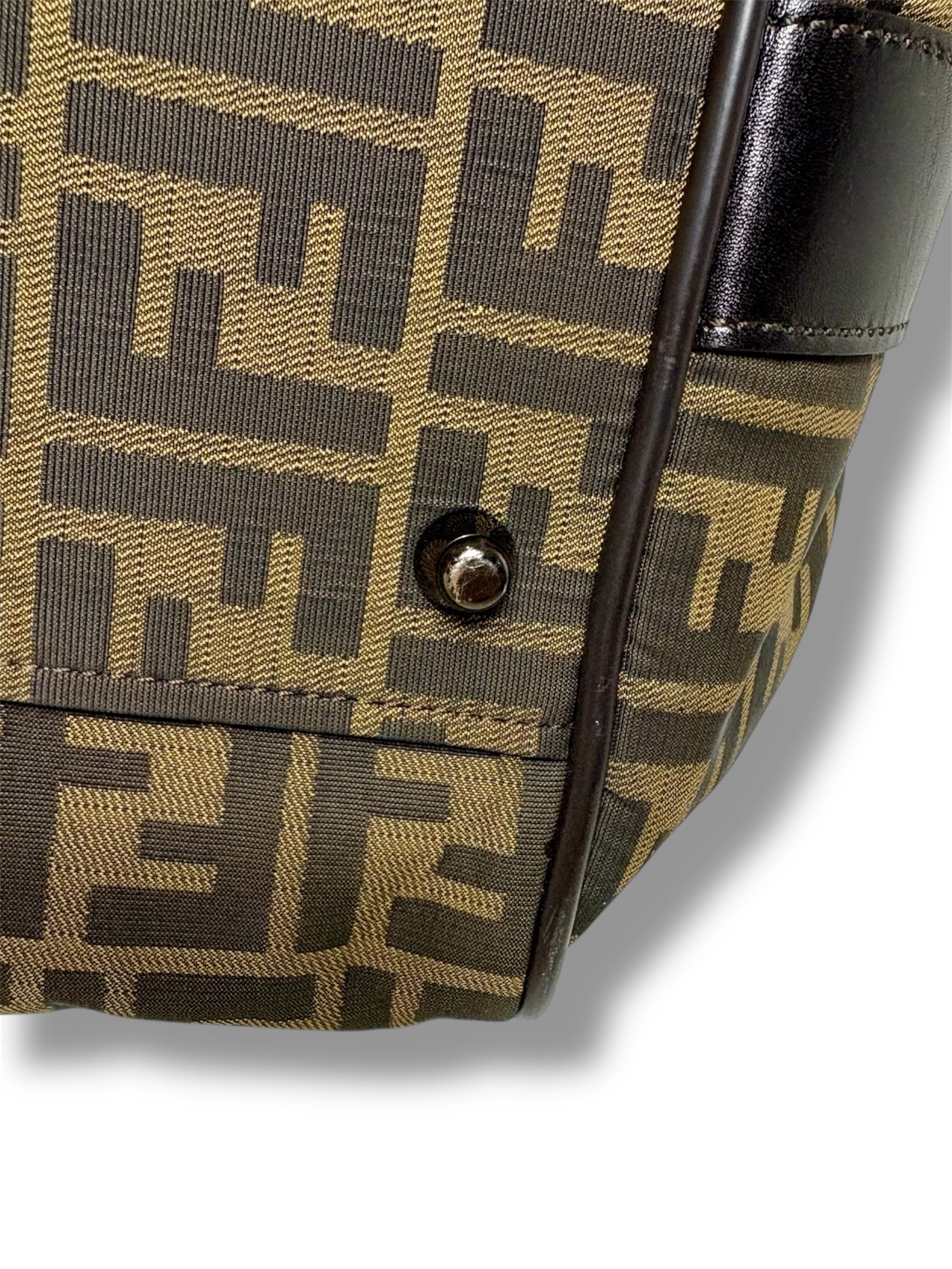 Vintage Fendi Zucca Canvas and Leather Travel Bag - Excellent Condition