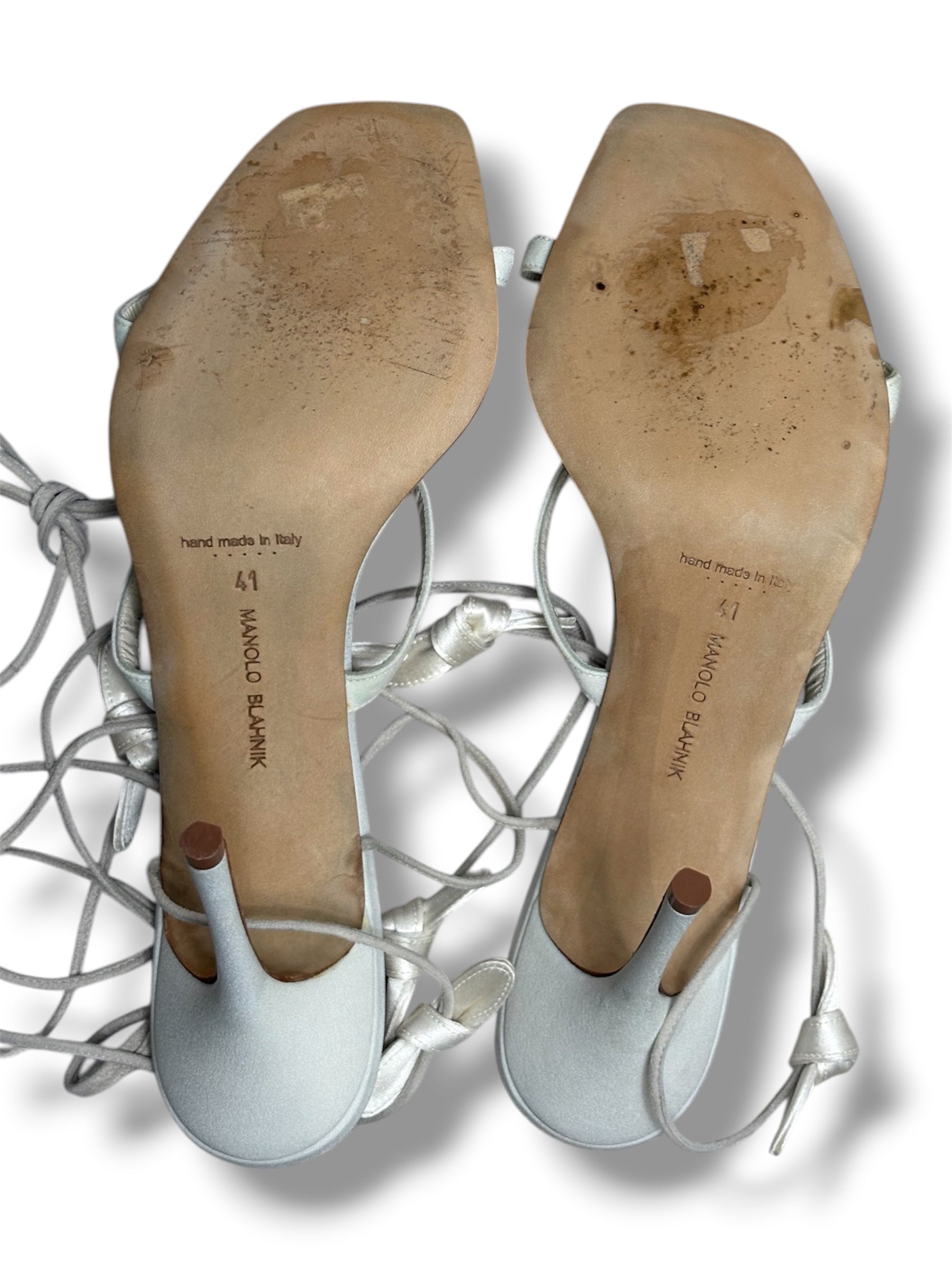 Manolo Blahnik 'Fiocco' Wrap Around Sandal - Size 41 - Very Good Condition