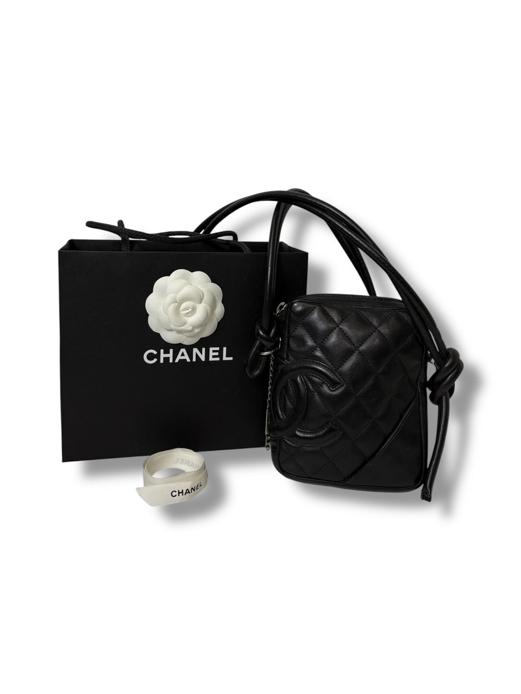2005 Vintage Chanel Lambskin Cambon Small Crossbody Bag