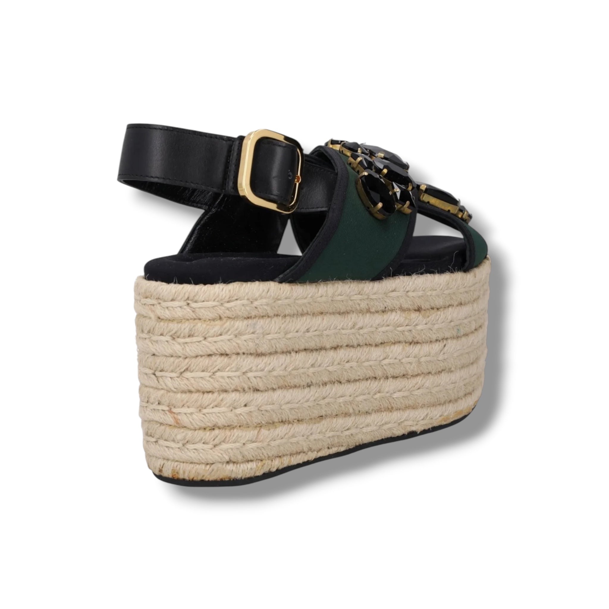 2018 Marni Embellished Espadrille Platform Sandals- Size 5 - Very Good Condition