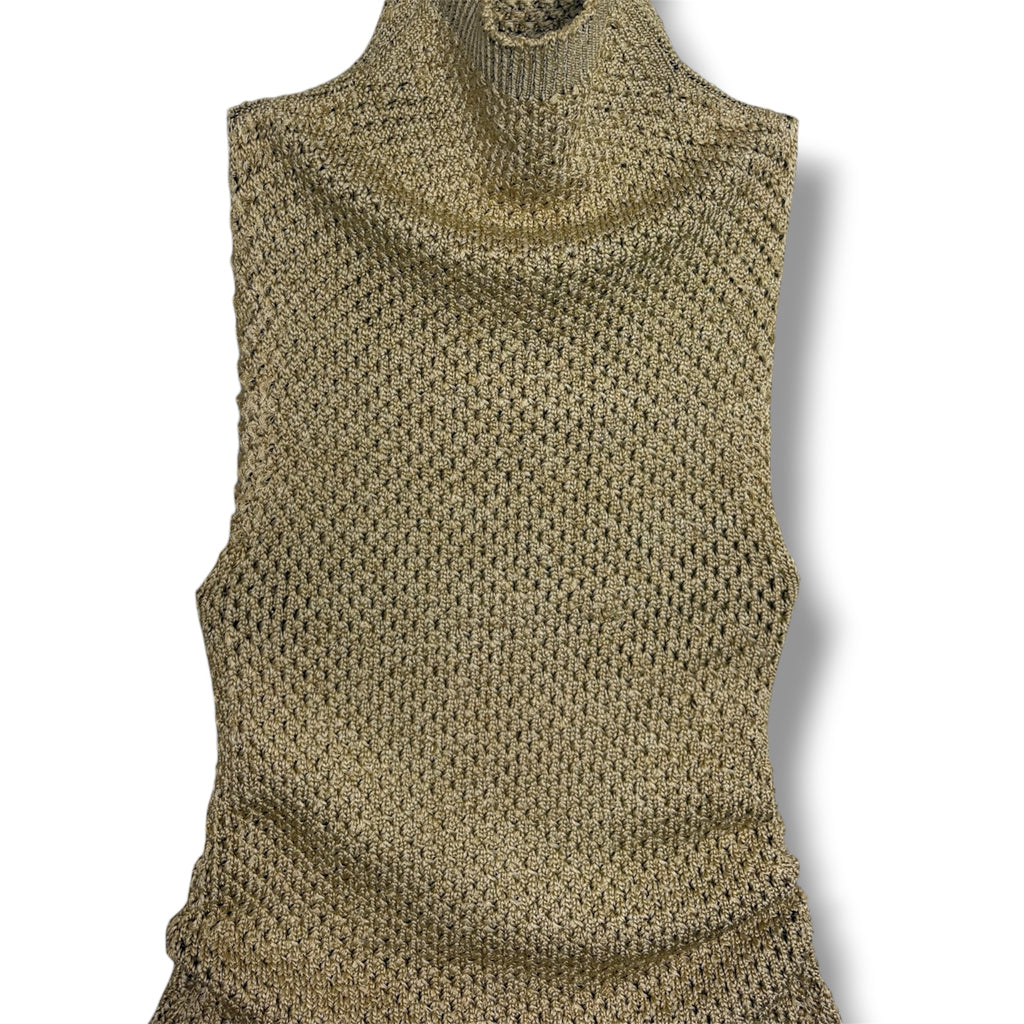Isa Boulder Open Knit Metallic Midi Dress - Size L - Very Good Condition