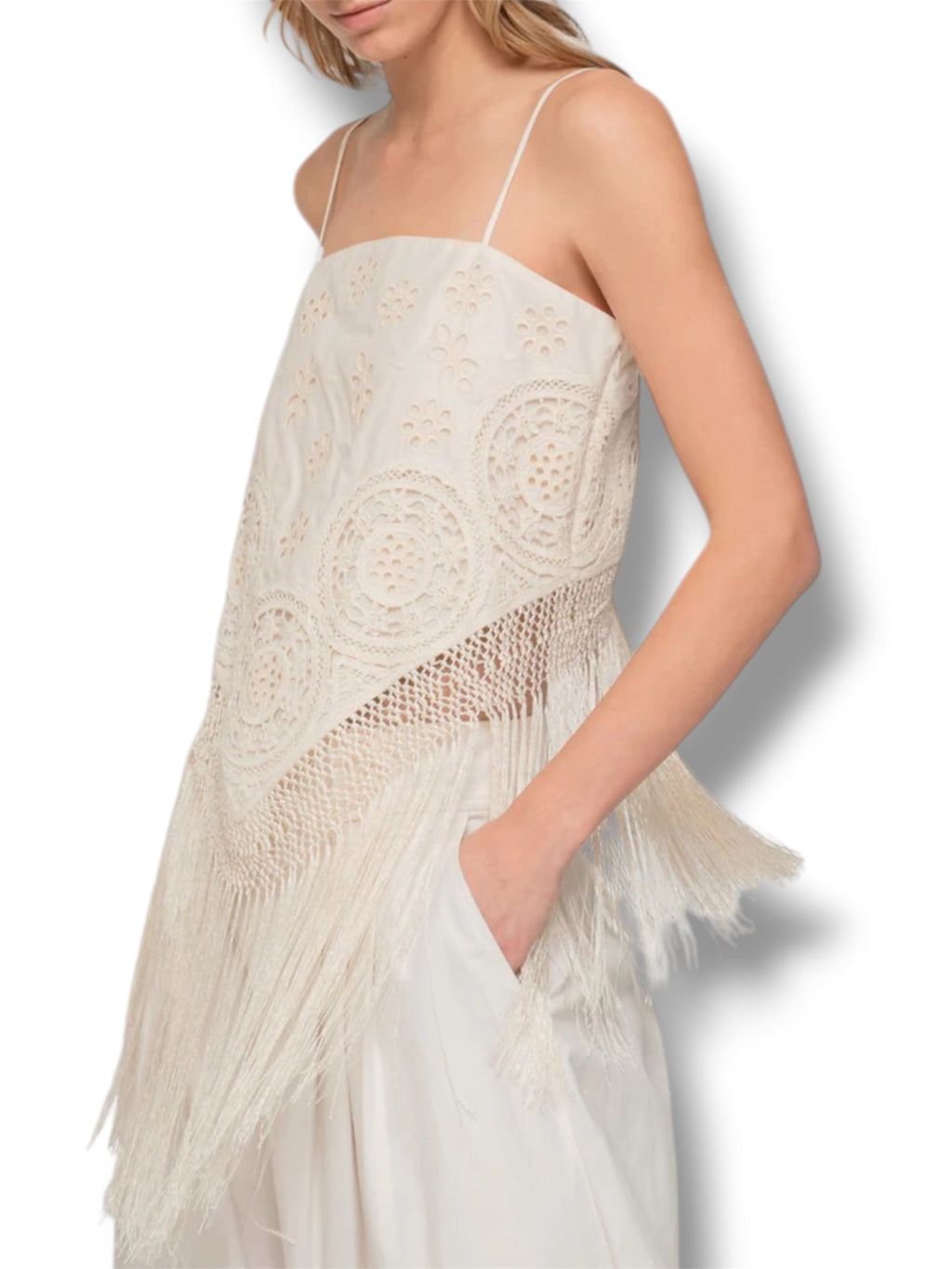 2026 Sea NY Rafina Fringe Top - Size XS - Brand New With Tags
