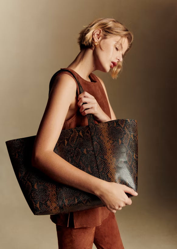 2026 Sézane 'Gabin' Faux Python Handbag - Brand New With Tags