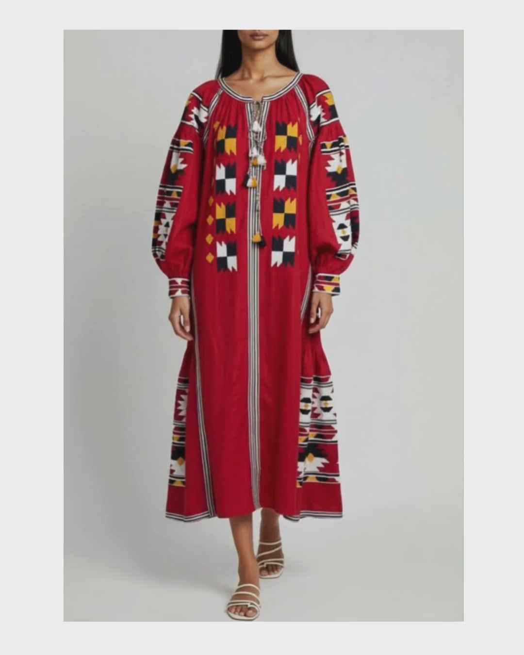 Vita Kin Linen Midi Dress - One Size - Brand New With Tags
